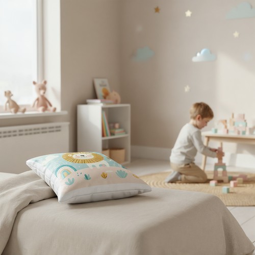 Coussin Photo Personnalisé – Mélange Coton, sur Commande