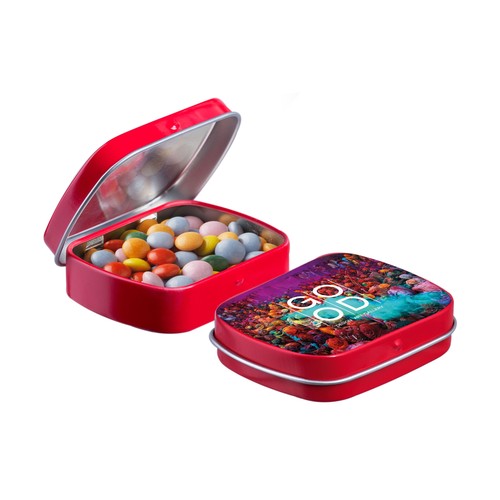 Mini hinge tin with candy Mini hinge tin with candy