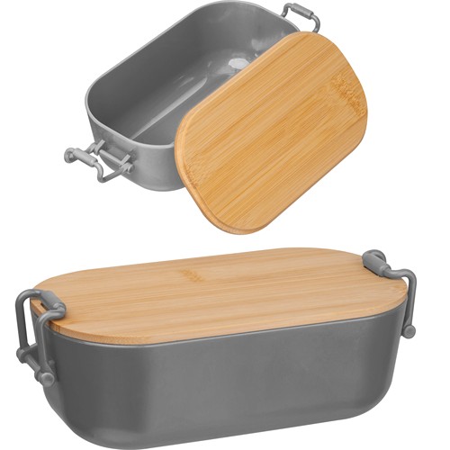 Lunchbox with bamboo lid and clamp closure. JAVIER Lunchbox with bamboo lid and clamp closure. JAVIER