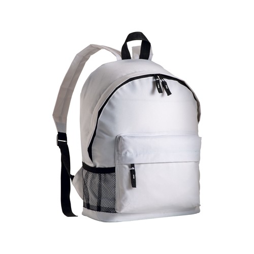 600D polyester 3-pocket backpack (one mesh side pocket). Adjustable shoulder straps 600D polyester 3-pocket backpack (one mesh side pocket). Adjustable shoulder straps
