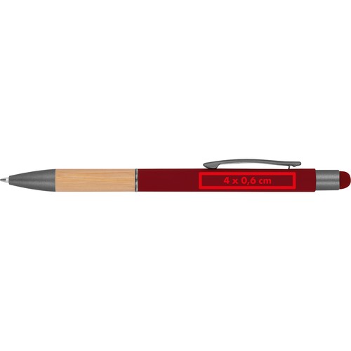 Ball pen with bamboo grip zone
