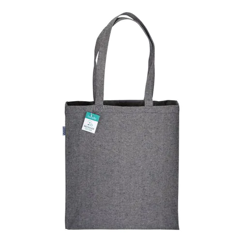 Shopper in cotone riciclato 280 g/m2, manici lunghi e soffietto Shopper in cotone riciclato 280 g/m2, manici lunghi e soffietto