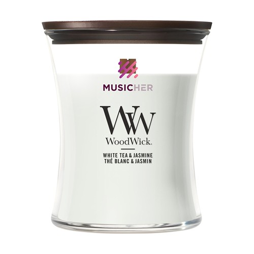WoodWick White Tea & Jasmine Medium Candle geurkaars WoodWick White Tea & Jasmine Medium Candle geurkaars