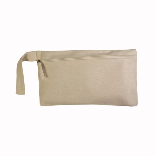 Cotton document holder with zip closure and practical handle Cotton document holder with zip closure and practical handle