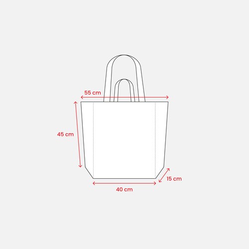 280 g/m2 recycled cotton shopper with gusset at base, double handles and inside pocket
