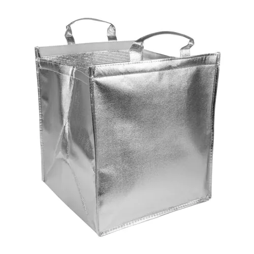 Borsa frigo porta torte/pizza in tnt laminato 110 g/m2, chiusura con velcro Borsa frigo porta torte/pizza in tnt laminato 110 g/m2, chiusura con velcro