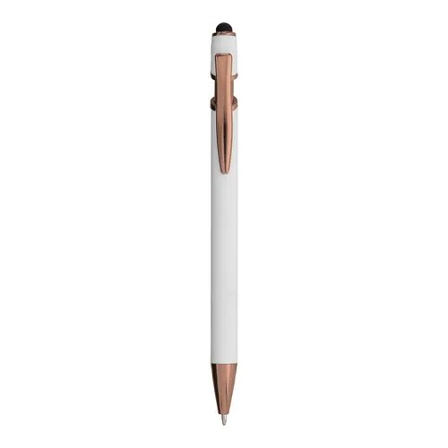 Penna a scatto in alluminio gommato con gommino per touch screen Penna a scatto in alluminio gommato con gommino per touch screen