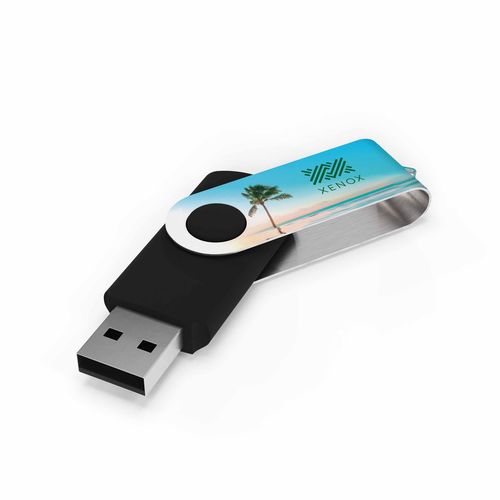 USB Stick Twister 3.0 Black (128GB 3.0, Print in full color frontside)