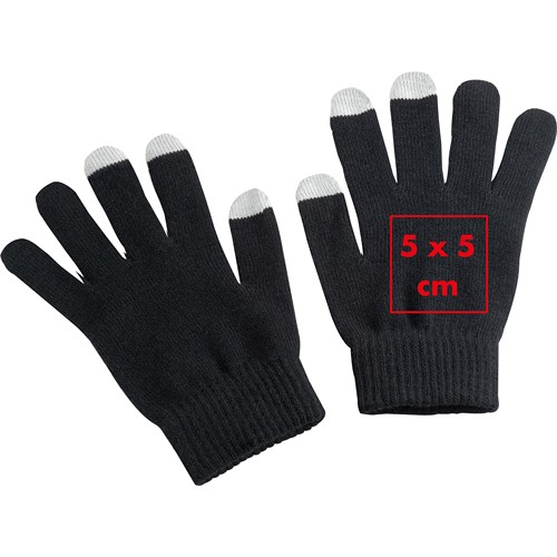 Acrylic gloves with touch tops on two fingers