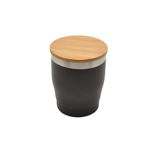 Doppelwandiger Edelstahlbecher 'Nagano' mit Bambusdeckel (L) Doppelwandiger Edelstahlbecher 'Nagano' mit Bambusdeckel (L)