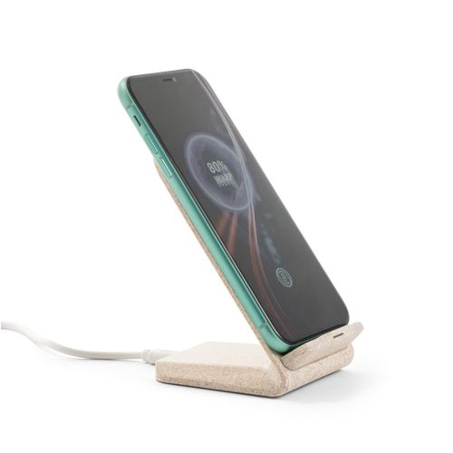 ENGLERT. Soporte para smartphone con cargador inalámbrico, rápido, de 10 W en ABS reciclado (100% rABS) y fibra de paja de trigo ENGLERT. Soporte para smartphone con cargador inalámbrico, rápido, de 10 W en ABS reciclado (100% rABS) y fibra de paja de trigo