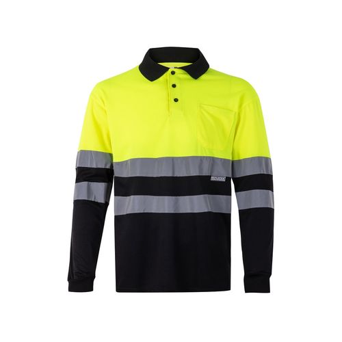 VL VULCAN LARGE. Polo bicolore (160g/m²) à manches longues, en polyester (100%) VL VULCAN LARGE. Polo bicolore (160g/m²) à manches longues, en polyester (100%)