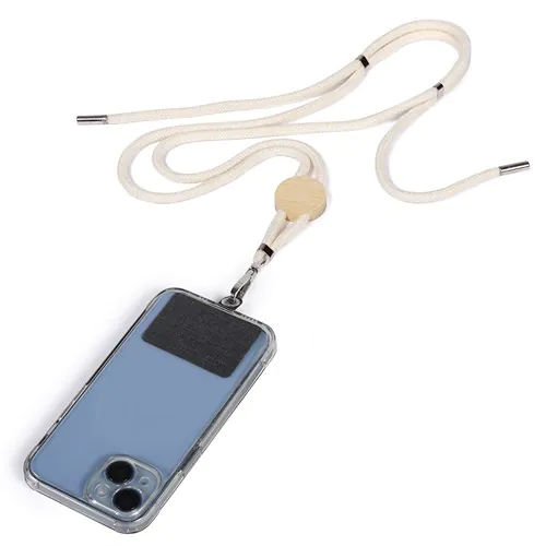 PORTE-BADGE AVEC SUPPORT TÉLÉPHONE, EN COTON, BAMBOU ET POLYESTER
