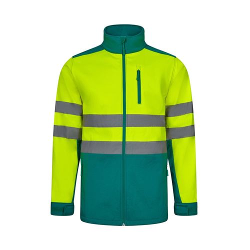VL HESTIA LARGE. Two-tone soft shell jacket (280g/m²), with fleece lining and TPU membrane, in polyester (96%) and elastane (4%)