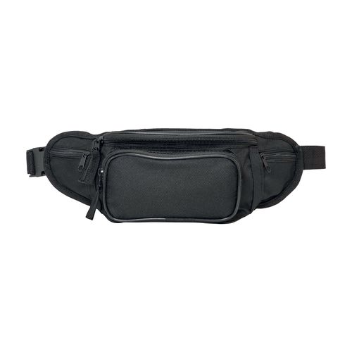 600D polyester 5-pocket waist bag with adjustable waist strap and clip closure