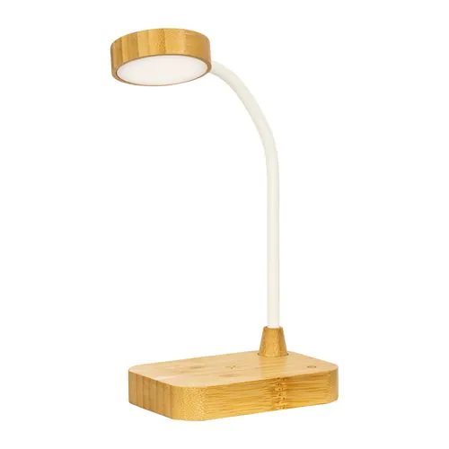 Multifunctional bamboo lamp with 15W wireless charger