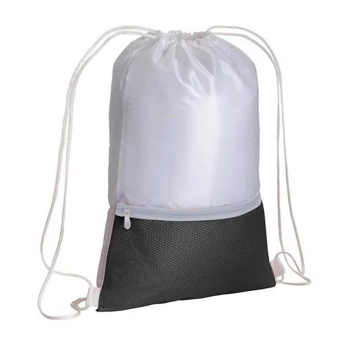 210T polyester backpack with coloured zip pocket and drawstring closure 210T polyester backpack with coloured zip pocket and drawstring closure