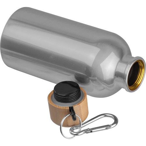 Stainless steel drinking bottle with carabiner, 400ml Stainless steel drinking bottle with carabiner, 400ml