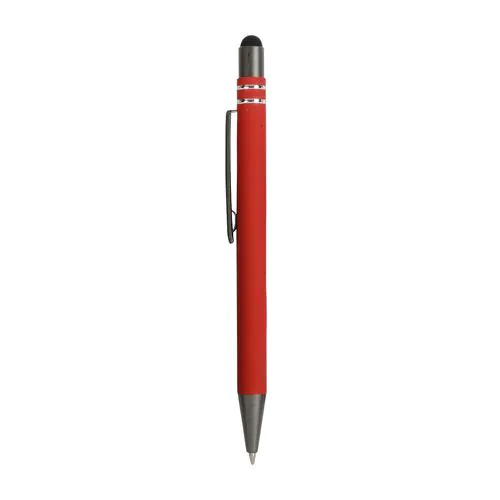 Snap pen with rubberised grip with trim rings with touch screen Snap pen with rubberised grip with trim rings with touch screen