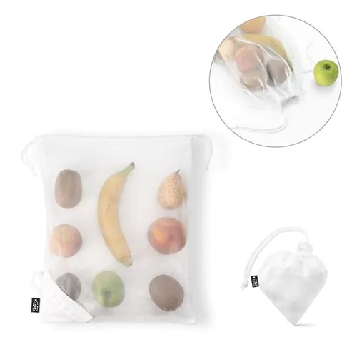 BOLZANO. Foldable bag made of mesh and 190T recycled polyester (100% rPET)