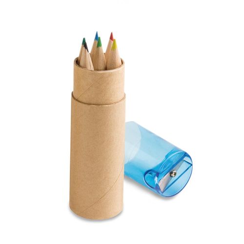 ROLS. Boîte à crayons avec 6 crayons de couleur et taille-crayon ROLS. Boîte à crayons avec 6 crayons de couleur et taille-crayon