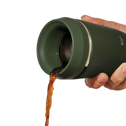 Topl Recycled Staal To Go beker gepatenteerd 360 Lid 235ml Topl Recycled Staal To Go beker gepatenteerd 360 Lid 235ml