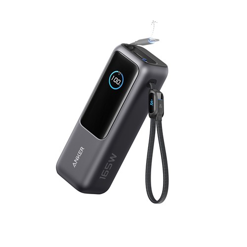 Powerbank 25.000 mAh et 165 W avec câble intégré Anker Powerbank 25.000 mAh et 165 W avec câble intégré Anker