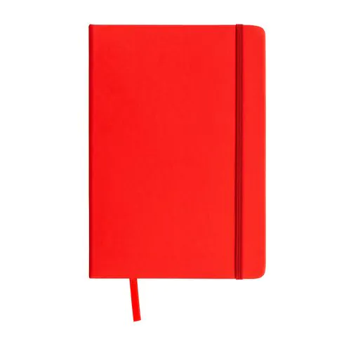 PU notebook with coloured elastic, squared sheets (80 pages), satin bookmark