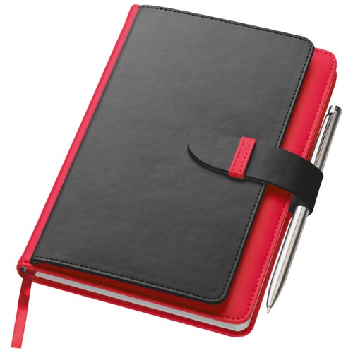 Notebook with business card compartments Notebook with business card compartments