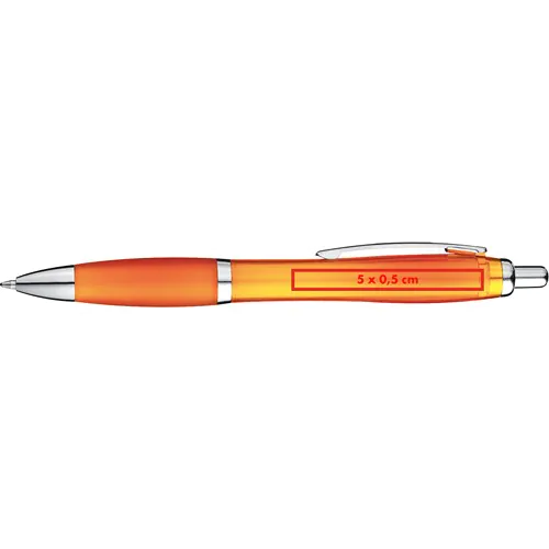 Transparent ball pen with rubber grip Transparent ball pen with rubber grip