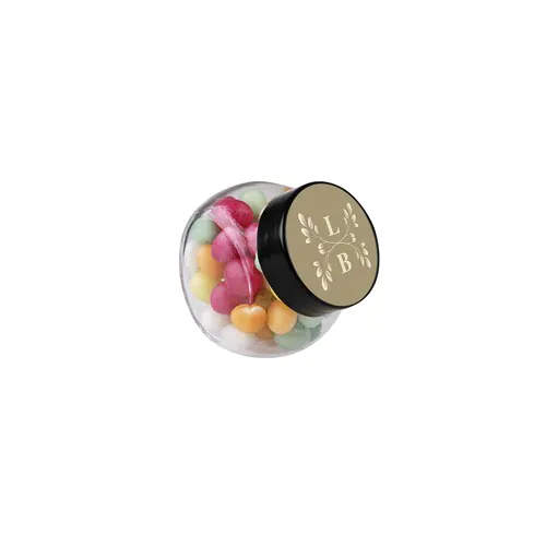 Micro glass jar 50 ml, filled with candy
