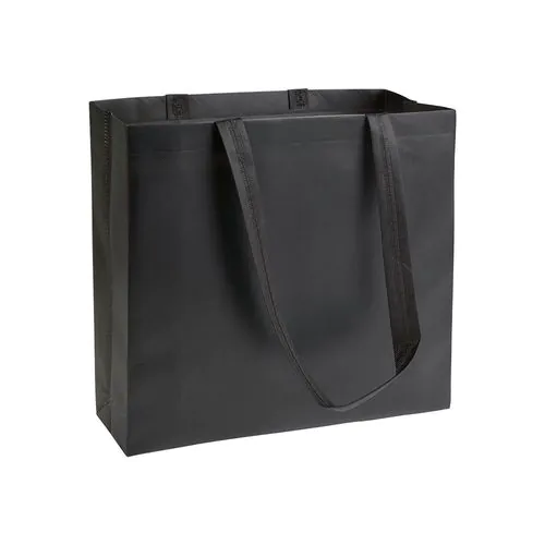 Shopper en TNT laminé, anses longues et soufflet Shopper en TNT laminé, anses longues et soufflet