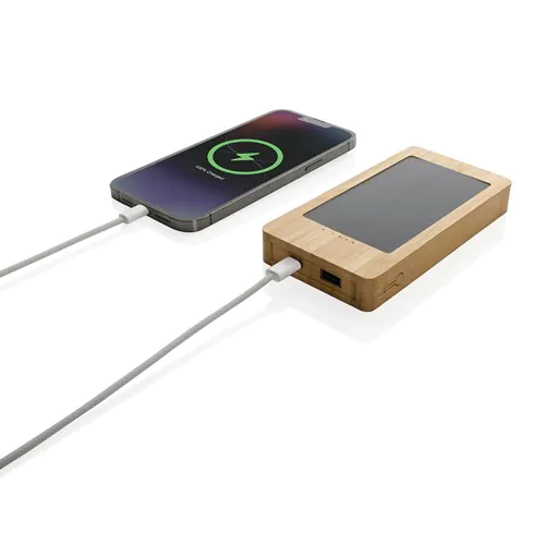 Batterie de secours solaire 10.000mAh en bambou Sunwick