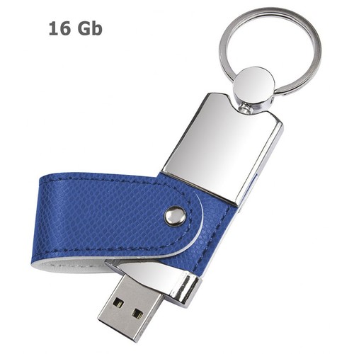 USB LEATHER BLUE