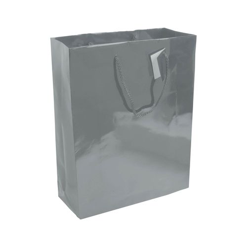157 g/m2 laminated paper shopping bag with gusset and bottom reinforcement, string handles