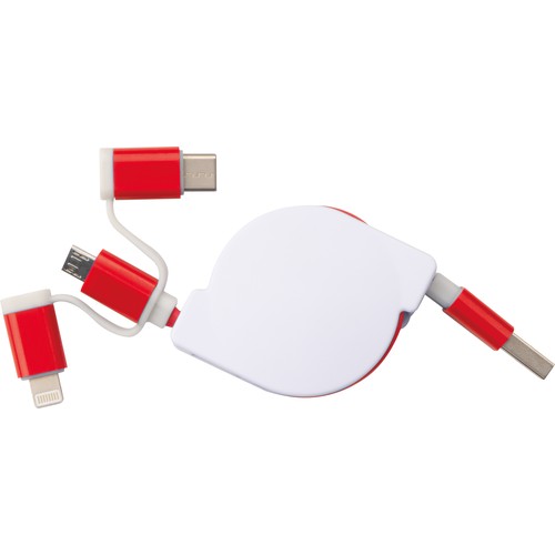 Extendable charging cable with 3 plugs Extendable charging cable with 3 plugs