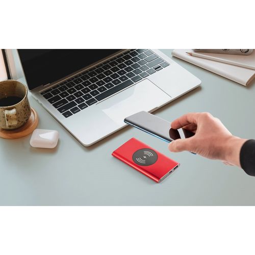 CASSINI. Power bank 4.000 mAh with 5W wireless charger in recycled aluminium (100% rAL) CASSINI. Power bank 4.000 mAh with 5W wireless charger in recycled aluminium (100% rAL)
