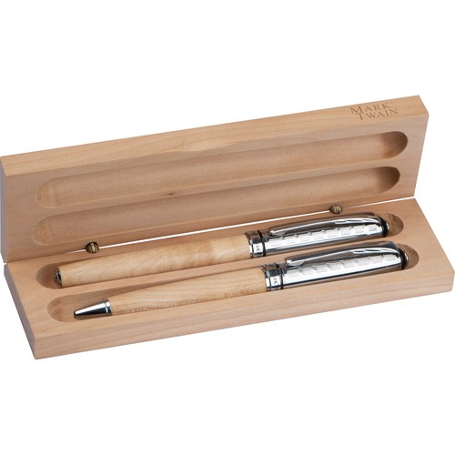 Drewniany zestaw piśmienny Mark Twain