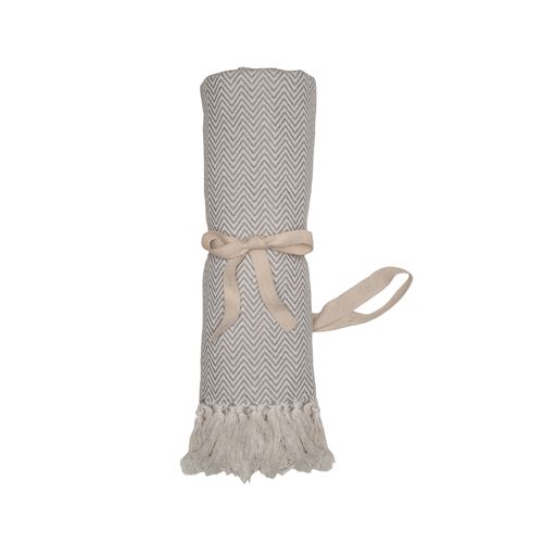 Couverture à franges fabriquée à partir de matériaux 100 % recyclés Couverture à franges fabriquée à partir de matériaux 100 % recyclés