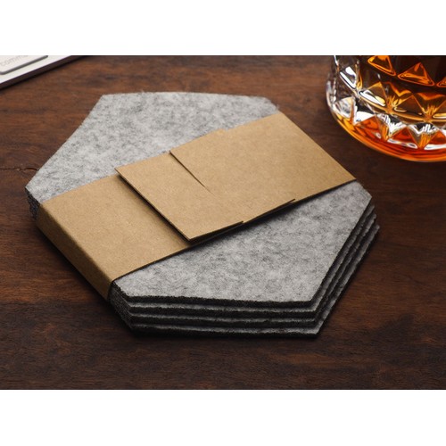 Juego de 4 posavasos de fieltro Juego de 4 posavasos de fieltro