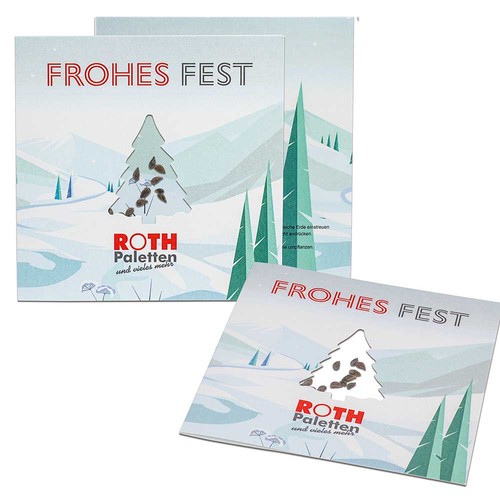 Carte avec papier de graines d'épicéa