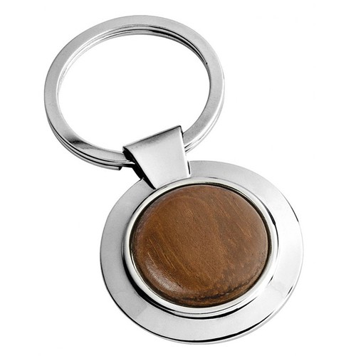 PORTE-CLES ROND AVEC BOIS d=25 mm