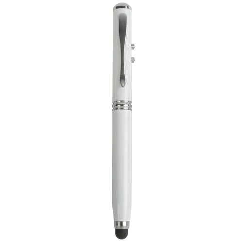 Multifunctional metal pen with LED light, laser and touchscreen rubber tip Multifunctional metal pen with LED light, laser and touchscreen rubber tip