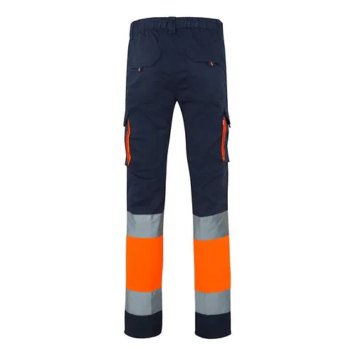 VL ZEUS. Two-tone, multi-pocket stretch trousers (240g/m²), in cotton (46%), EME (38%) and polyester (16%)