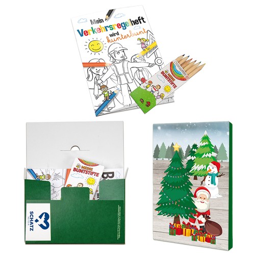 Coffret de coloriage A6 - Noël - Kit de dessin neutre