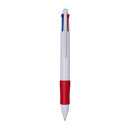 Penna a scatto in plastica 4 refill. Impugnatura gommata
