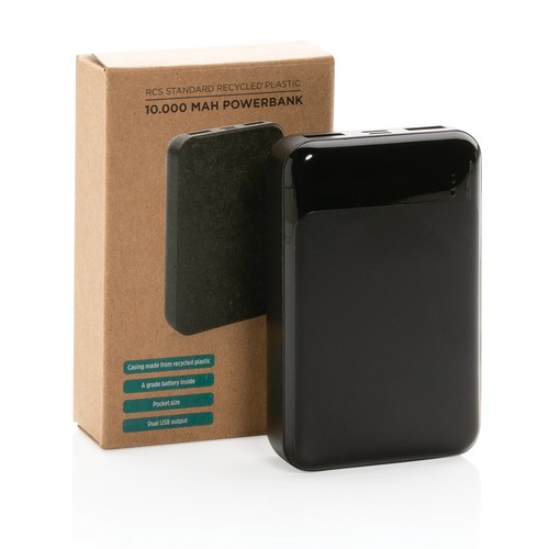 10.000 mAh Powerbank aus RCS Standard recyceltem Kunststoff 10.000 mAh Powerbank aus RCS Standard recyceltem Kunststoff
