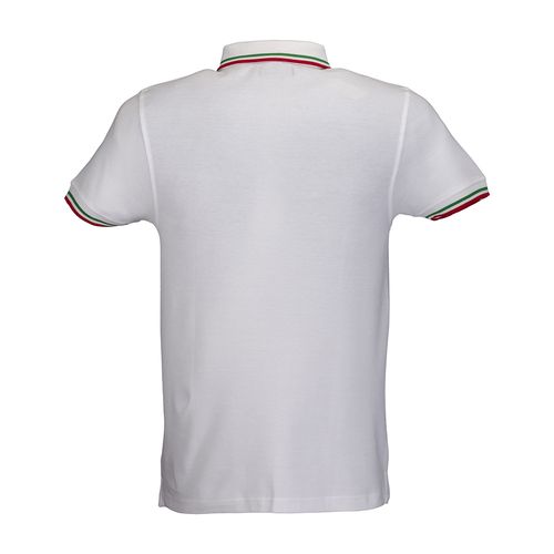 100% piqué cotton (180 g/m2) short-sleeved polo shirt with three-colour trims