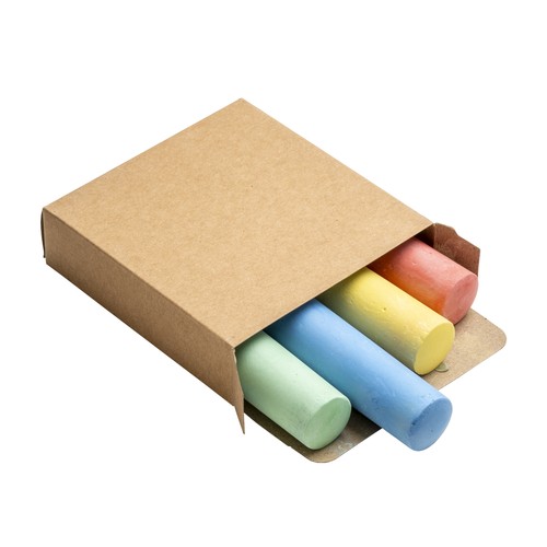Set of 4 colored round section chalks in cardboard box Set of 4 colored round section chalks in cardboard box