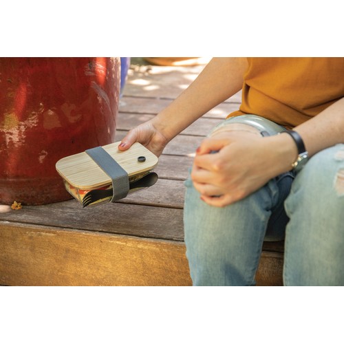 Glazen lunchbox met bamboe deksel Glazen lunchbox met bamboe deksel